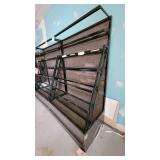 5 Tier Slanted Metal/ Particle Board Rack with Bottom Storage Drawers