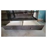 5 Tier Slanted Metal/ Particle Board Rack with Bottom Storage Drawers