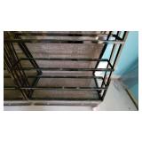 5 Tier Slanted Metal/ Particle Board Rack with Bottom Storage Drawers