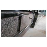 5 Tier Slanted Metal/ Particle Board Rack with Bottom Storage Drawers