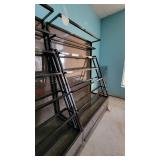 5 Tier Slanted Metal/ Particle Board Rack with Bottom Storage Drawers