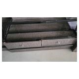 5 Tier Slanted Metal/ Particle Board Rack with Bottom Storage Drawers