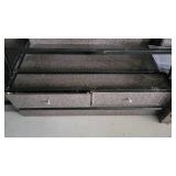 5 Tier Slanted Metal/ Particle Board Rack with Bottom Storage Drawers