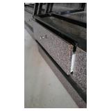 5 Tier Slanted Metal/ Particle Board Rack with Bottom Storage Drawers