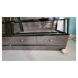 5 Tier Slanted Metal/ Particle Board Rack with Bottom Storage Drawers