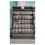 5 Tier Slanted Metal / Particle Board Rack with Bottom Storage Drawers