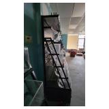 5 Tier Slanted Metal / Particle Board Rack with Bottom Storage Drawers