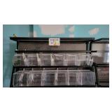 5 Tier Slanted Metal / Particle Board Rack with Bottom Storage Drawers