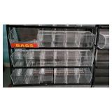 5 Tier Slanted Metal / Particle Board Rack with Bottom Storage Drawers