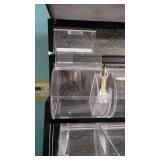 5 Tier Slanted Metal / Particle Board Rack with Bottom Storage Drawers