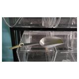 5 Tier Slanted Metal / Particle Board Rack with Bottom Storage Drawers