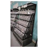 5 Tier Slanted Metal/ Particle Board Rack with Bottom Storage Drawers