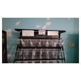 5 Tier Slanted Metal/ Particle Board Rack with Bottom Storage Drawers