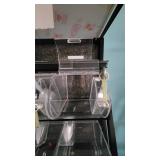 5 Tier Slanted Metal/ Particle Board Rack with Bottom Storage Drawers