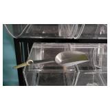 5 Tier Slanted Metal/ Particle Board Rack with Bottom Storage Drawers