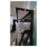 5 Tier Slanted Metal/ Particle Board Rack with Bottom Storage Drawers