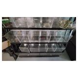 5 Tier Slanted Metal/ Particle Board Rack with Bottom Storage Drawers