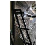 5 Tier Slanted Metal/ Particle Board Rack with Bottom Storage Drawers