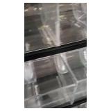 5 Tier Slanted Metal/ Particle Board Rack with Bottom Storage Drawers