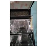 5 Tier Slanted Metal/ Particle Board Rack with Bottom Storage Drawers