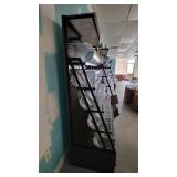 5 Tier Slanted Metal / Particle Board with Bottom Storage Drawers