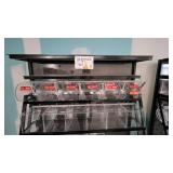 5 Tier Slanted Metal / Particle Board with Bottom Storage Drawers