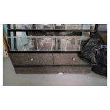 5 Tier Slanted Metal / Particle Board with Bottom Storage Drawers