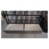 5 Tier Slanted Metal / Particle Board with Bottom Storage Drawers