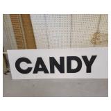 Candy City Sign Black Lettering White Background