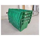 Lot of 4 Green Tubes with Flap Lids