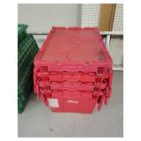 Lot of 4 Red Flap Lids Totes