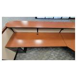 Woodem U Shaped Receptionist W/ Black Filing Cabinets