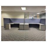 Lot of 2 Desk Cubical Unit - Includes Desks
