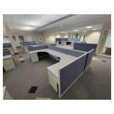 Row of Cubical Desk Units - Includes 5 Desks