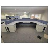 Row of Cubical Desk Units - Includes 5 Desks