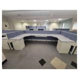 Row of Cubical Desk Units - Includes 5 Desks