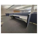 Row of Cubical Desk Units - Includes 5 Desks