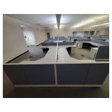 4 Station Cubical Unit - Includes 4 Desks