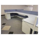 4 Station Cubical Unit - Includes 4 Desks