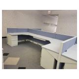 4 Station Cubical Unit - Includes 4 Desks