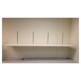 8ft White Shelf W/ Metal Brackets