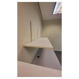8ft White Shelf W/ Metal Brackets