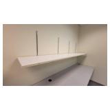 8ft White Shelf W/ Metal Brackets