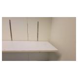 8ft White Shelf W/ Metal Brackets