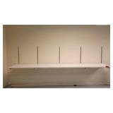 8ft White Shelf W/ Metal Brackets