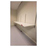 8ft White Shelf W/ Metal Brackets