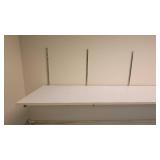 8ft White Shelf W/ Metal Brackets