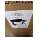 linon led gaming desk black