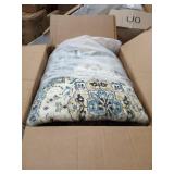 yuxnt oriental flora area rug faux wool 3x5in blue