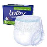 LivDry Unisex Adult Incontinence Underwear, Extra Comfort, High Absorbency, Leak Protection (Medium, 19-Pack) 4 bags